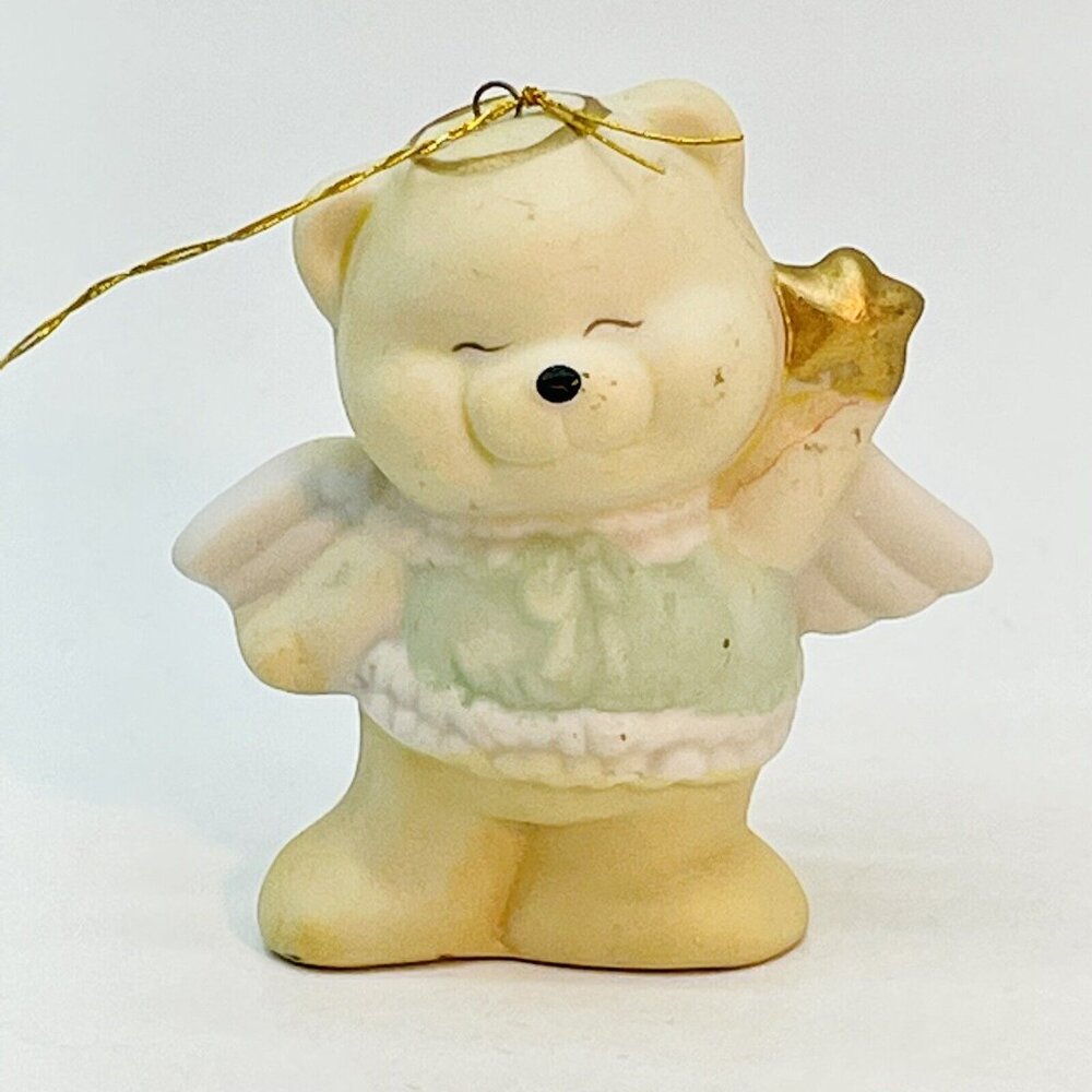 Christmas Around The World Ornament Angel Bear Hand Painted Porcelain Taiwan VTG - Picture 13 of 14